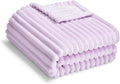 Eonkasp Soft Fleece Baby Blanket Ultra Cozy Baby Blankets for Girls Warm and Lightweight Infant Toddler Newborn Receiving Gift with Reversible Stripes for Crib Stroller, 30x40 Inch, Light Purple