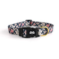 QQPETS Adjustable Soft Dog Collar: Print Flower Pink Multicolor Cute Patterns for XS Small Medium Large Pet Girl Boy Puppy Walking Running Training