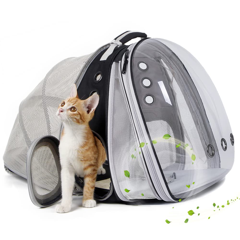 Dual Expandable Cat Backpack Carrier, Fit up to 20 lbs, Expandable Pet Carrier Backpack for Large Fat Cat and Small Puppy