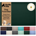 GORILLA GRIP 100% Waterproof Raised Edge BPA Free Silicone Pet Feeding Mat, Dog Cat Food Mats Contain Spills Protects Floors, Placemats for Cats and Dogs Water Bowl, Pets Accessories 23x15 Green