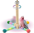 FAILUN Upgraded Parrot Perch Toy,Rotating Bird Perch Stand with Chew Ball Toy for Small&Medium Birds,Bird Cage Accessories for Parakeets Cockatiels Lovebirds Conures Finches Budgies (Rainbow Colors)