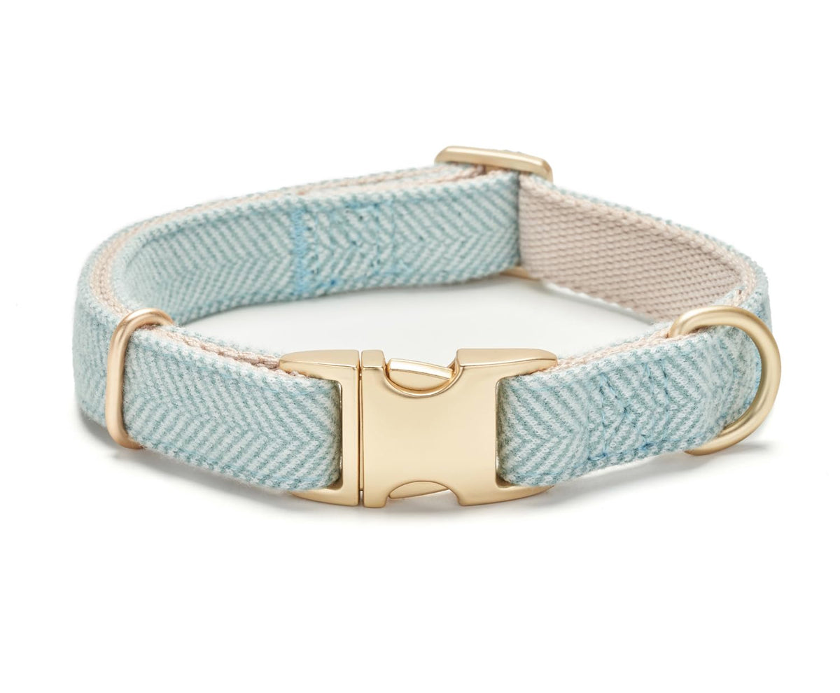 YUDOTE Soft Cotton Dog Collar with Metal Buckle Adjustable Heavy Duty Comfy Corduroy Collars for Small Medium Large Dogs,Light Pink,Large
