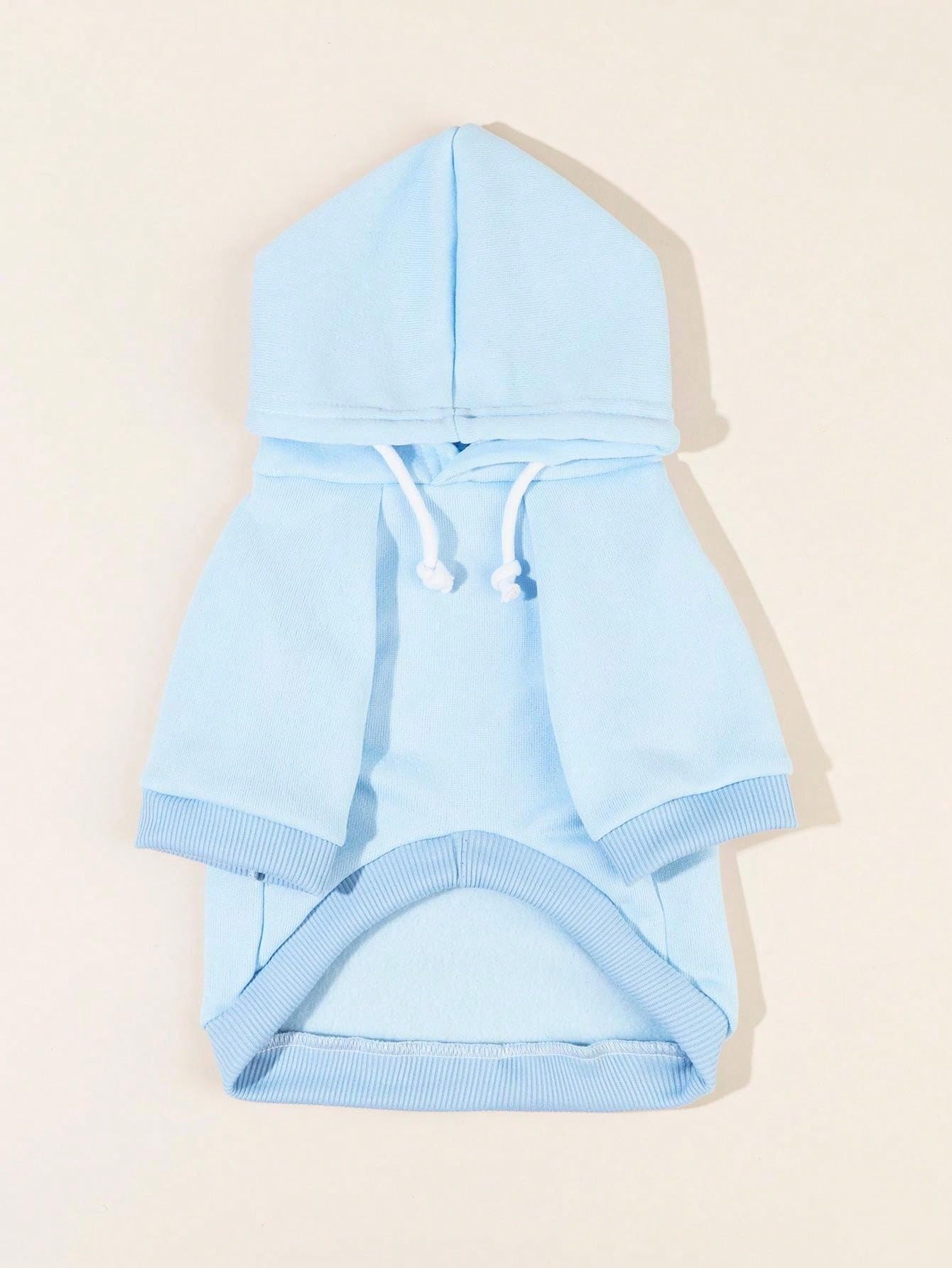 QWINEE Basic Dog Hoodie Sweatshirt Puppy Sweater Warm Cat Costumes Pet Clothes for Chihuahua Puppy Kitten Small Medium Dogs Light Blue XX-Small