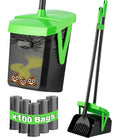 FUSBUNTY Dog Pooper Scooper, Swivel Bin & Rake Set with 100 Waste Bags