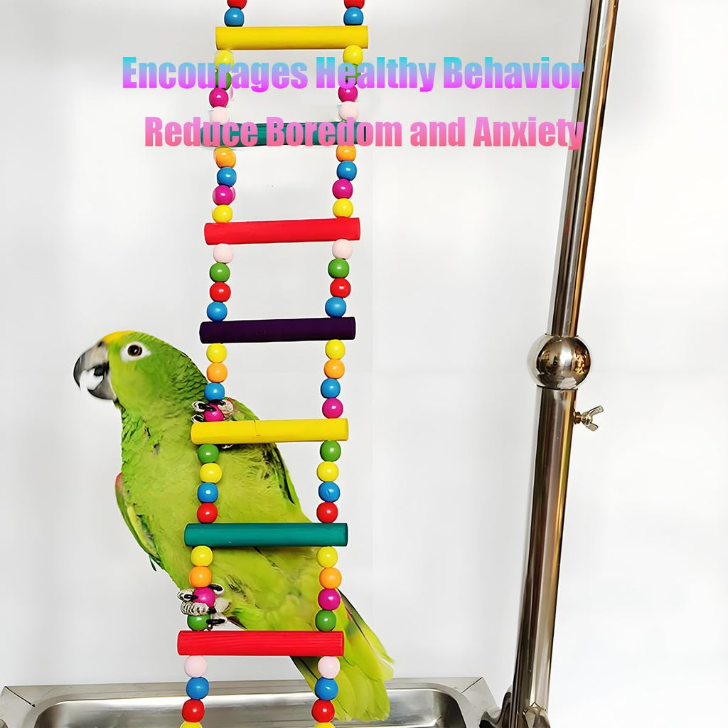 TARANDUS Flexible Wooden Bird Ladder Bridge for Cages, 30 in, 12 Steps