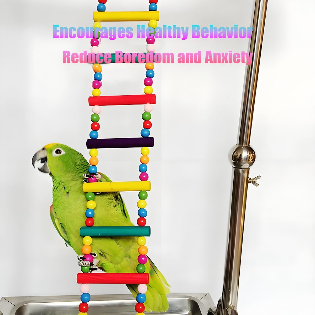 TARANDUS Flexible Wooden Bird Ladder Bridge for Cages, 30 in, 12 Steps