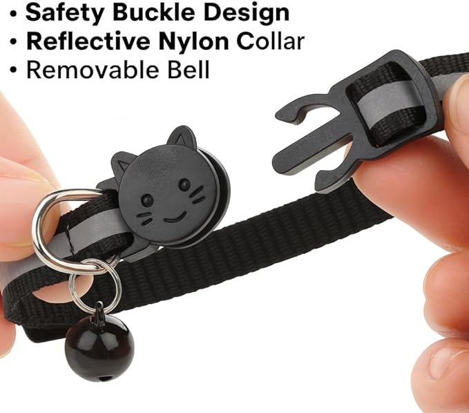 Adorable AirTag Cat Collar with Elastic, Durable Apple AirTag Holder – Lightweight, Comfortable & Adjustable Design with Breakaway Safety and Bell – Cute Choice for Girl & Boy Cats