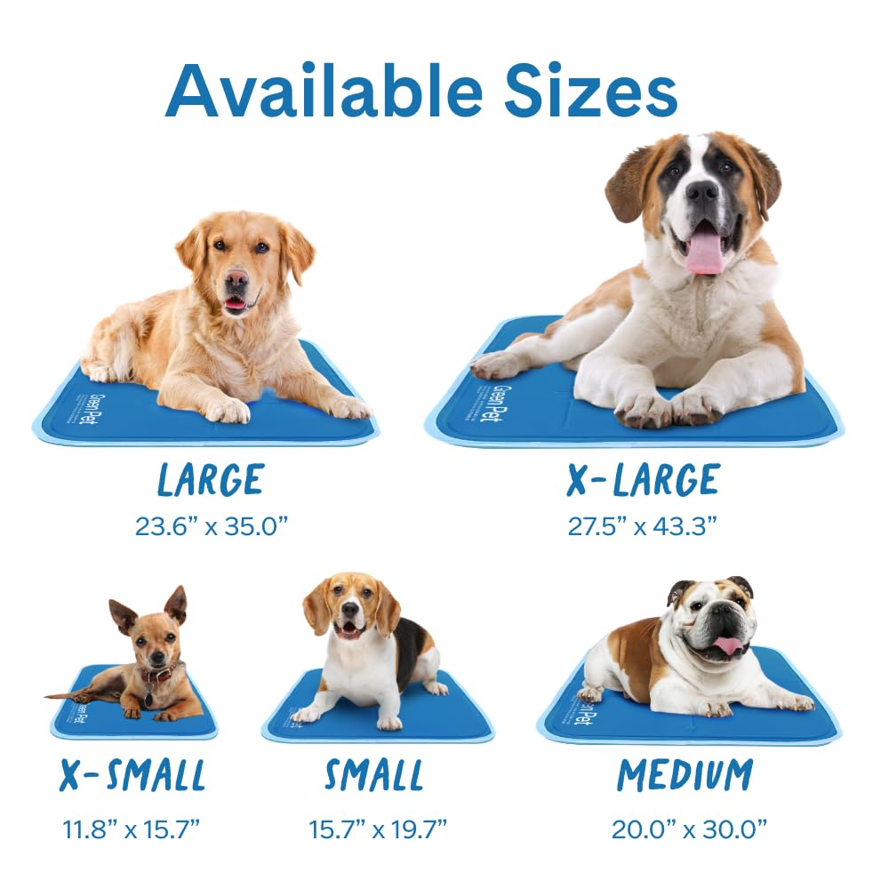 The Green Pet Shop Cool Pet Pad - Small, Blue - Self-Cooling, Pressure Activated Mat for Dogs & Cats from 9-20 lbs - Non-Toxic Gel, No Water Needed