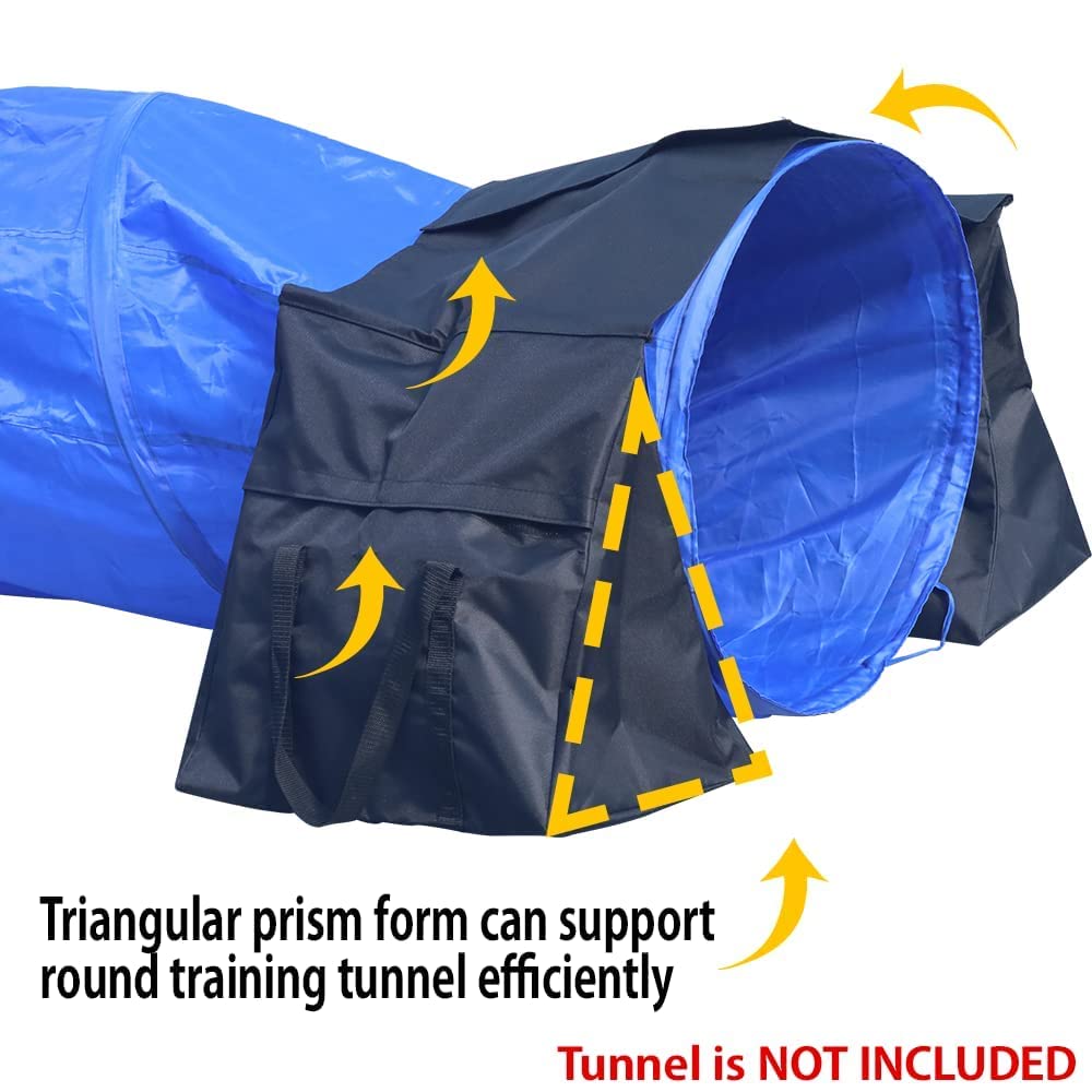 Japard Dog Agility Equipment, 18 Inch - 22 Inch Adjustable Tunnel Sandbags 2 Pack, Holding Bags Only, Training Weight Bags, Outdoor Indoor Water-Proof