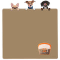 KVK Extra Extra Large Silicone Dog Food Mat 39.4×43.3in and 128oz Silicone Bag Set, Super Size Waterproof Pet Feeding Mat & Container, Non-Slip, Chew-Resistant Floor Protection (Taupe&Orange)