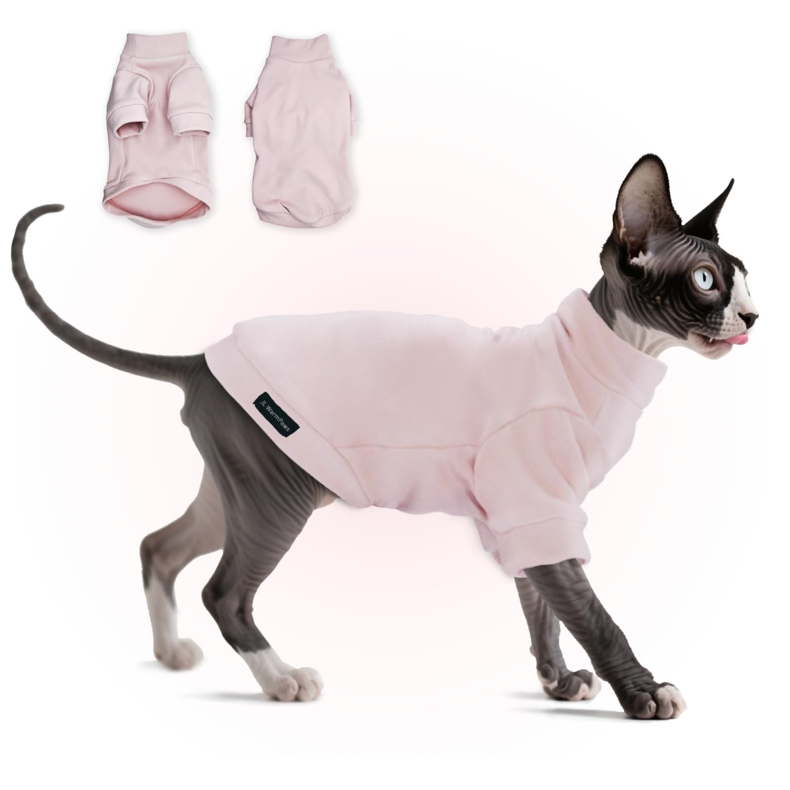 JL WarmPaws Sphynx Cat Clothes Fleece Cats&Small Dogs Pullover Sweater
