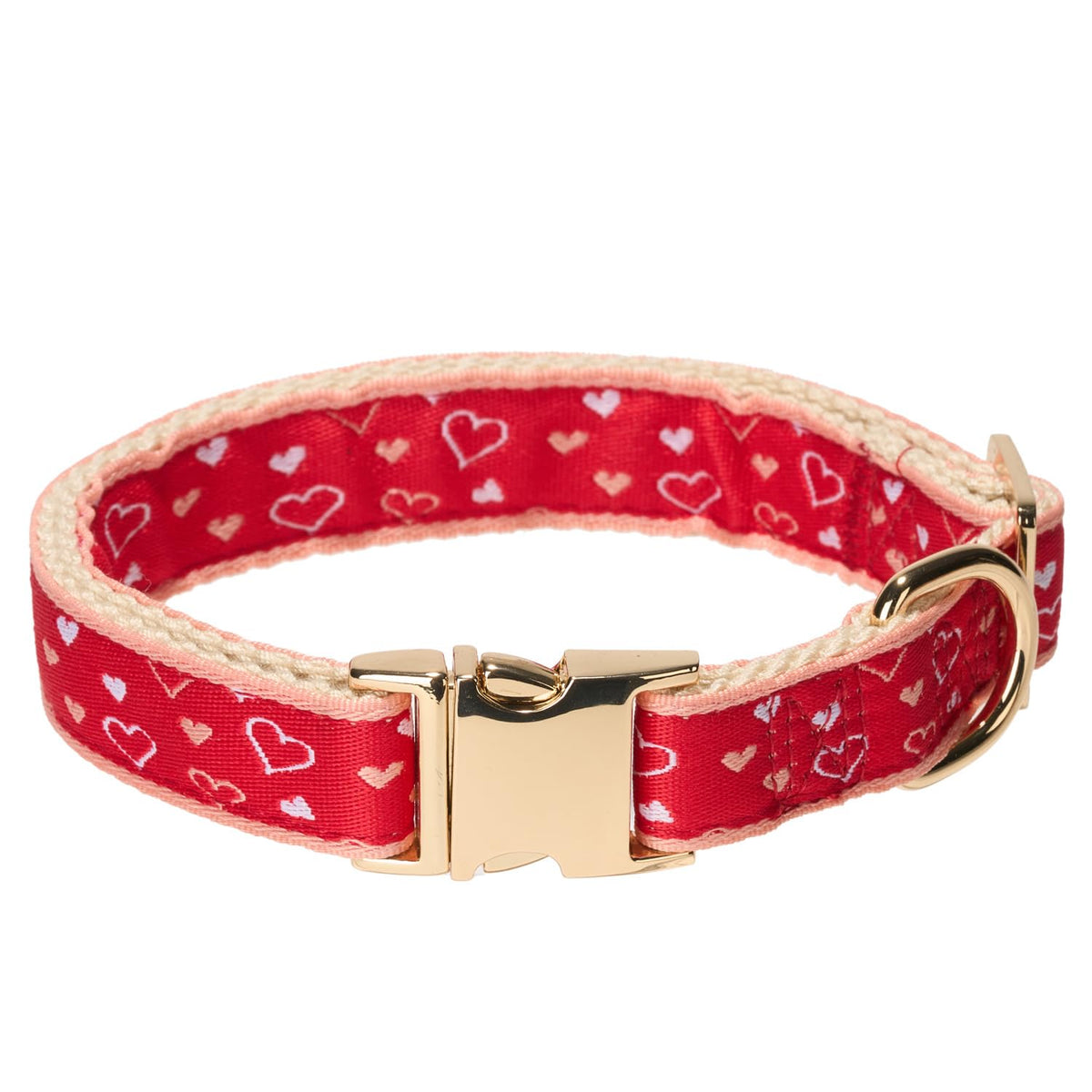 YUDOTE Soft Cotton Dog Collar with Metal Buckle Adjustable Heavy Duty Comfy Corduroy Collars for Small Medium Large Dogs,Light Pink,Large