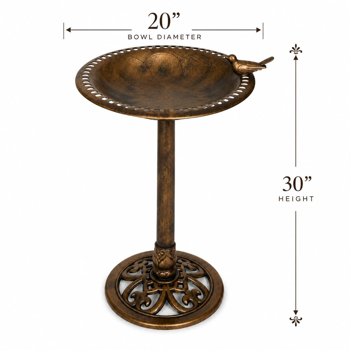 BACKYARD EXPRESSIONS PATIO · HOME · GARDEN 912449-WB Outdoor Garden Bird Bath- Bronze- Weather Resistant Polyresin-30 Inch-Backyard Expressions