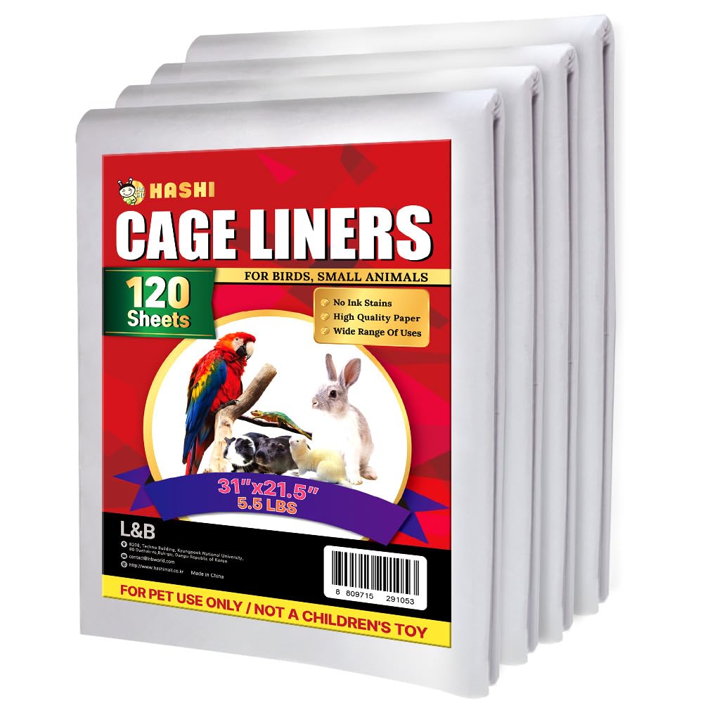 HA SHI Bird Cage Liners for Parakeet Cockatiel, 120 Sheets 20 x 18 in