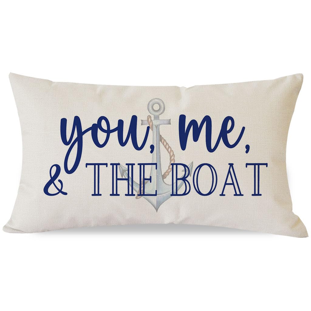 PANDICORN Lake Throw Pillow Cover 12x20 Inch, You Me and The Boat