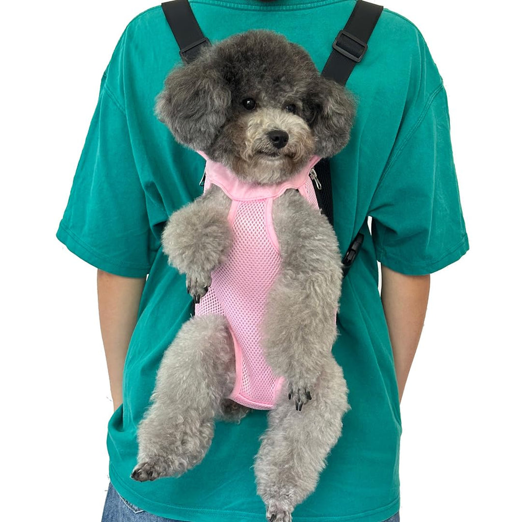 QQLe Dog Carrier Backpack, Breathable Mesh Chest Carrier for Small Dogs