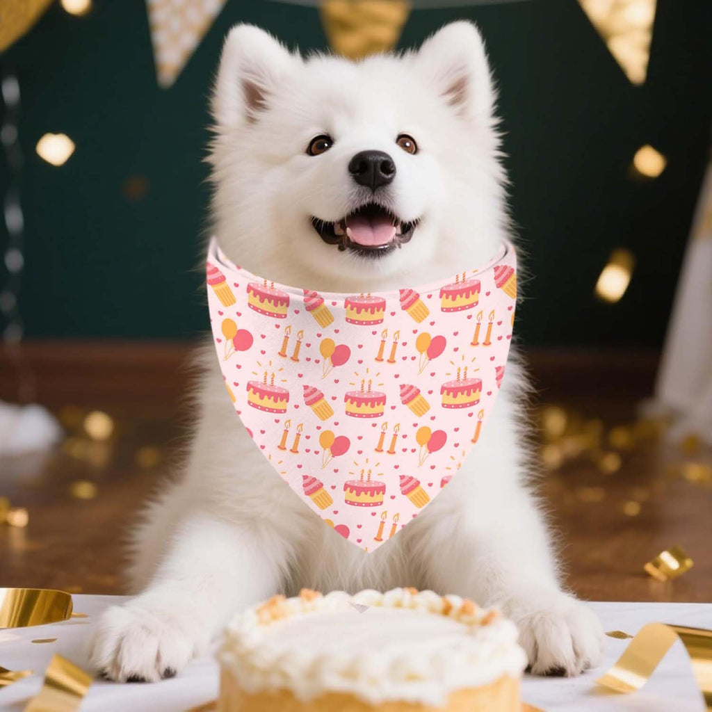 Birthday Dog Bandanas, Double Side Reversible Large Pet Bandanas, Adjustable Triangle Holiday Scarves for Dogs Girl Boy Pets, Christmas Stocking Stuffers for Dogs