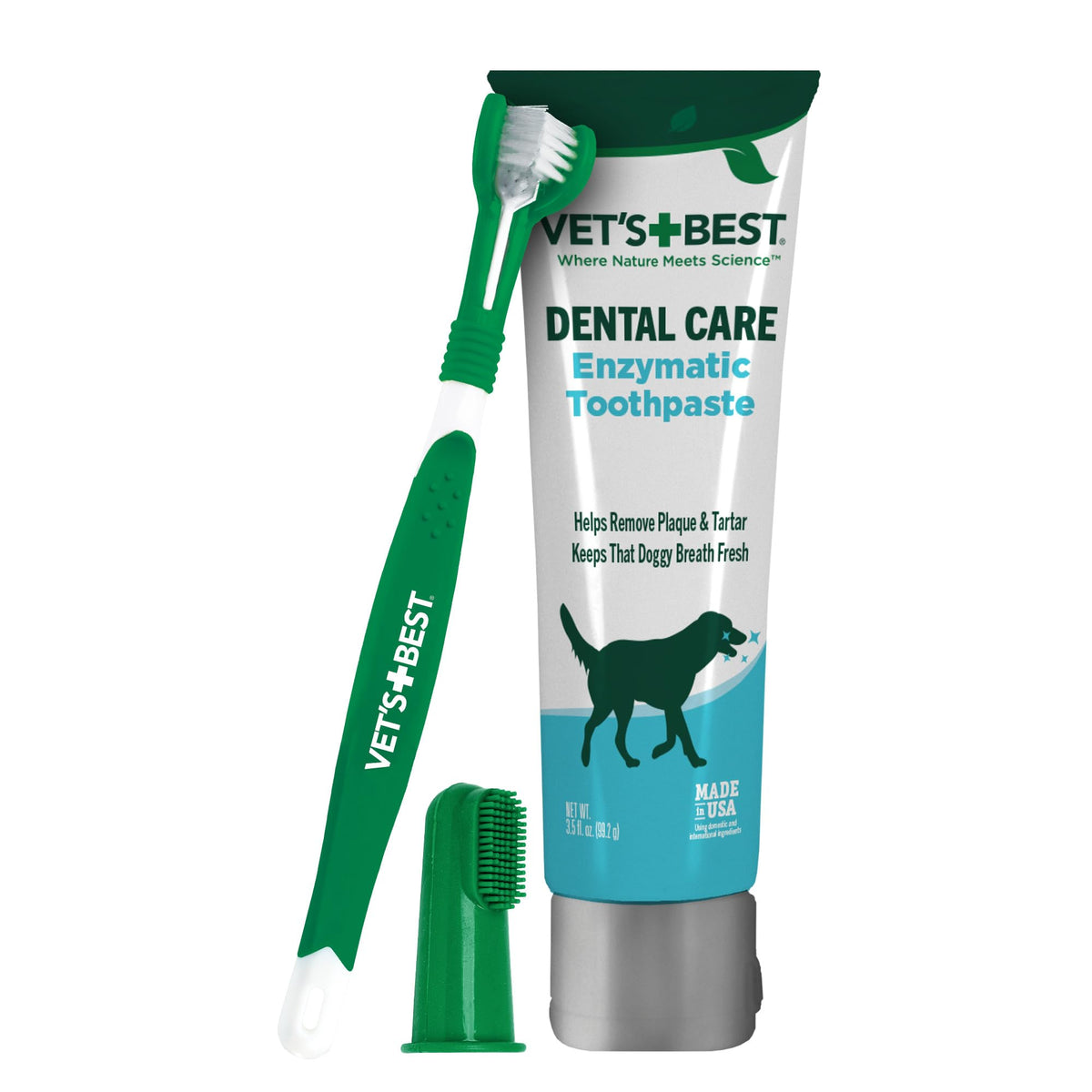 Vet's Best Puppy Toothpaste & Toothbrush Kit, Peanut Butter, Dogs, 3.5 oz