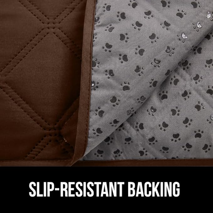 GORILLA GRIP Waterproof Couch Cover for Dogs, Gripped Slip Resistant Backing, Leak Proof Washable Dog Blanket Covers Sofa, Bed, Sectional, Crate, Car, RV Seats, Pet Puppy Essentials, 30x70 Brown