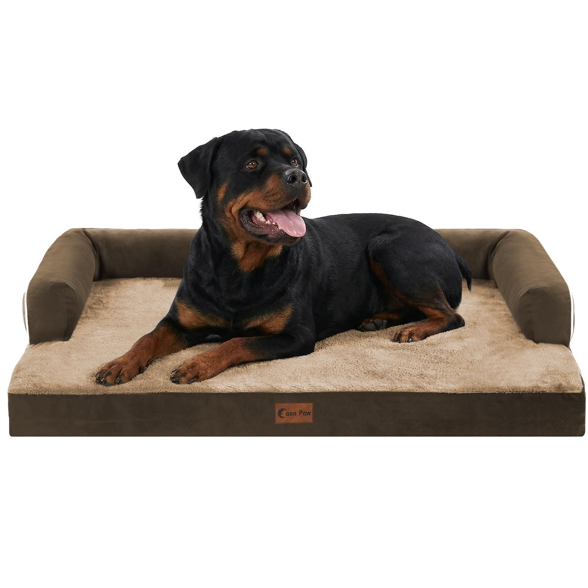 Casa Paw Orthopedic Washable Dog Bed for Extra Large Dogs, 45x35in, Grey
