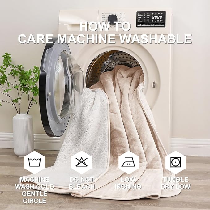 Yarelinza Waterproof Bed Blanket - Reversible Sherpa Throw with Leak-Resistant TPU Layer - 80x60 Stain Resistant, Machine Washable Bed Protector for Couch, Bed & Pets