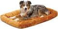 MidWest Homes for Pets QuietTime Dog Bed – Cinnamon Faux Fur Bolster, Ultra-Soft and Machine Washable, Fits 42-Inch Crates and Carriers, for Large Breed Dogs
