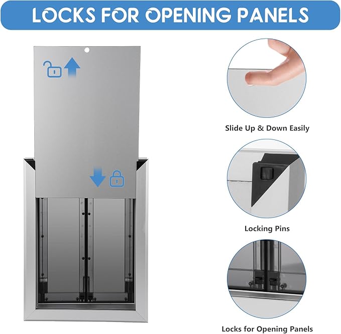 SmarketBuy Large Dog Door, Weatherproof Aluminum Dog Door with Automatic Closing Double Panels Easy to Install Pet Door for Large Dogs and Cats, Closing Panel Included
