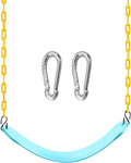 TURFEE Swing for Outdoor Swing Set - Pack of 1 Seat Replacement Kit with Heavy Duty Chains - Backyard Swingset Playground Accessories for Kids (Blue)