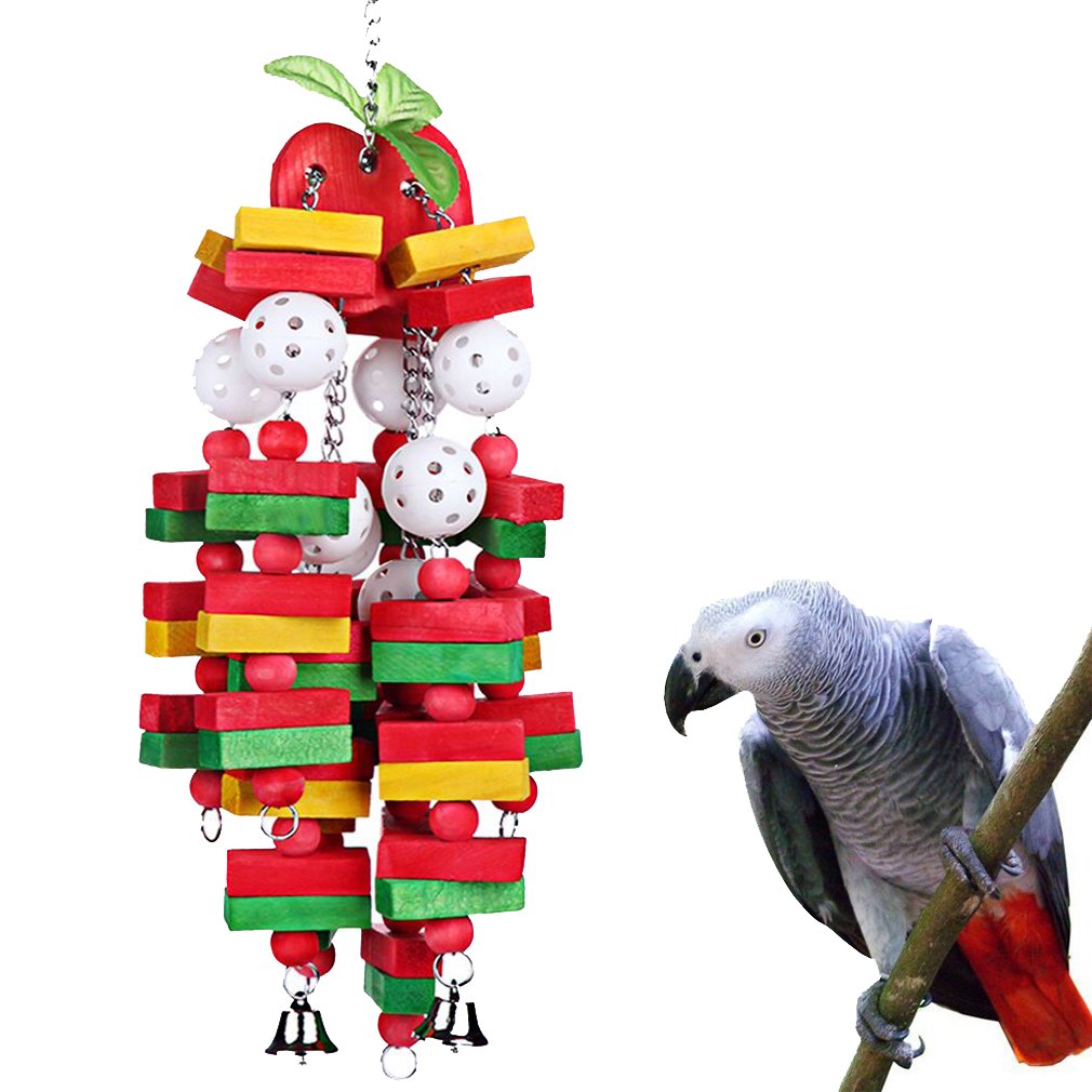 KINTOR Bird Chewing Toy Large Medium Parrot Cage Bite Toys African Grey Macaws Cockatoos Eclectus (Banana-22inch)