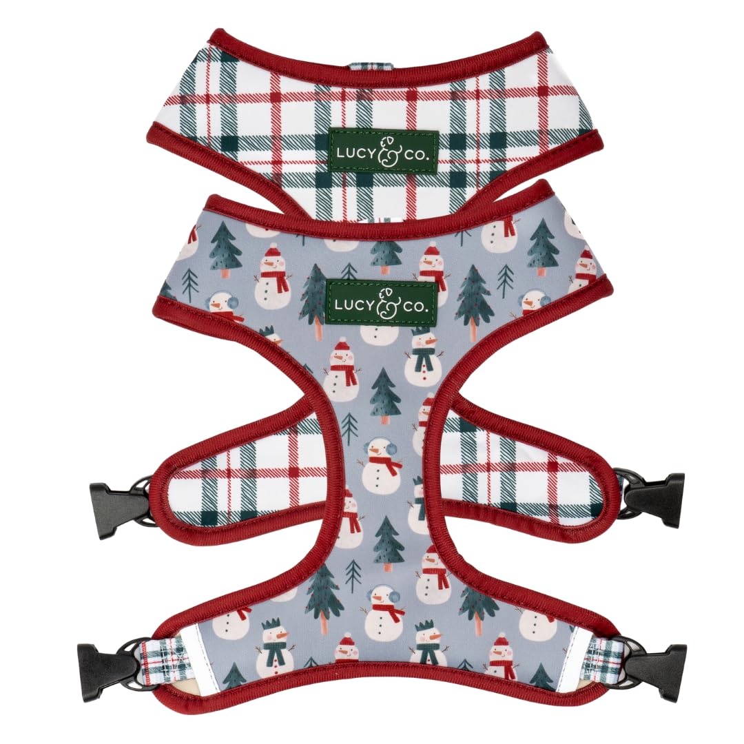 Lucy & Co. Reversible Dog Harness - Water-Repellent Neoprene, Dual-Print Design, Easy Swap Style, Adjustable Comfort Fit - Set Sail Reversible Harness - X-Large