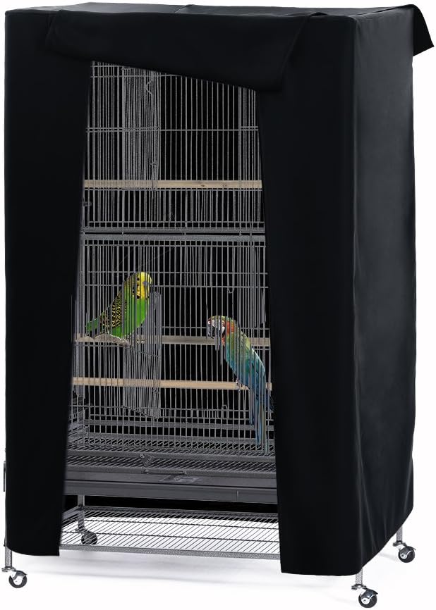PONY DANCE Pets Product Universal Birdcage Cover Blackout & Breathable Birdcage Cover for Pets' Good Night, Small, Black, 21 Inches L x 21 W x 28 H