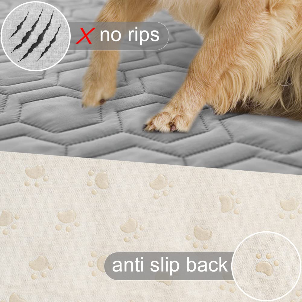 Tcksstex Waterproof and Non-Slip Dog Bed Cover and Pet Blanket Sofa Pet Bed Mat ，car Incontinence Mattress Protectors Furniture Couch Cover for Most Cats Dogs,Pets（30x70-Light Grey）