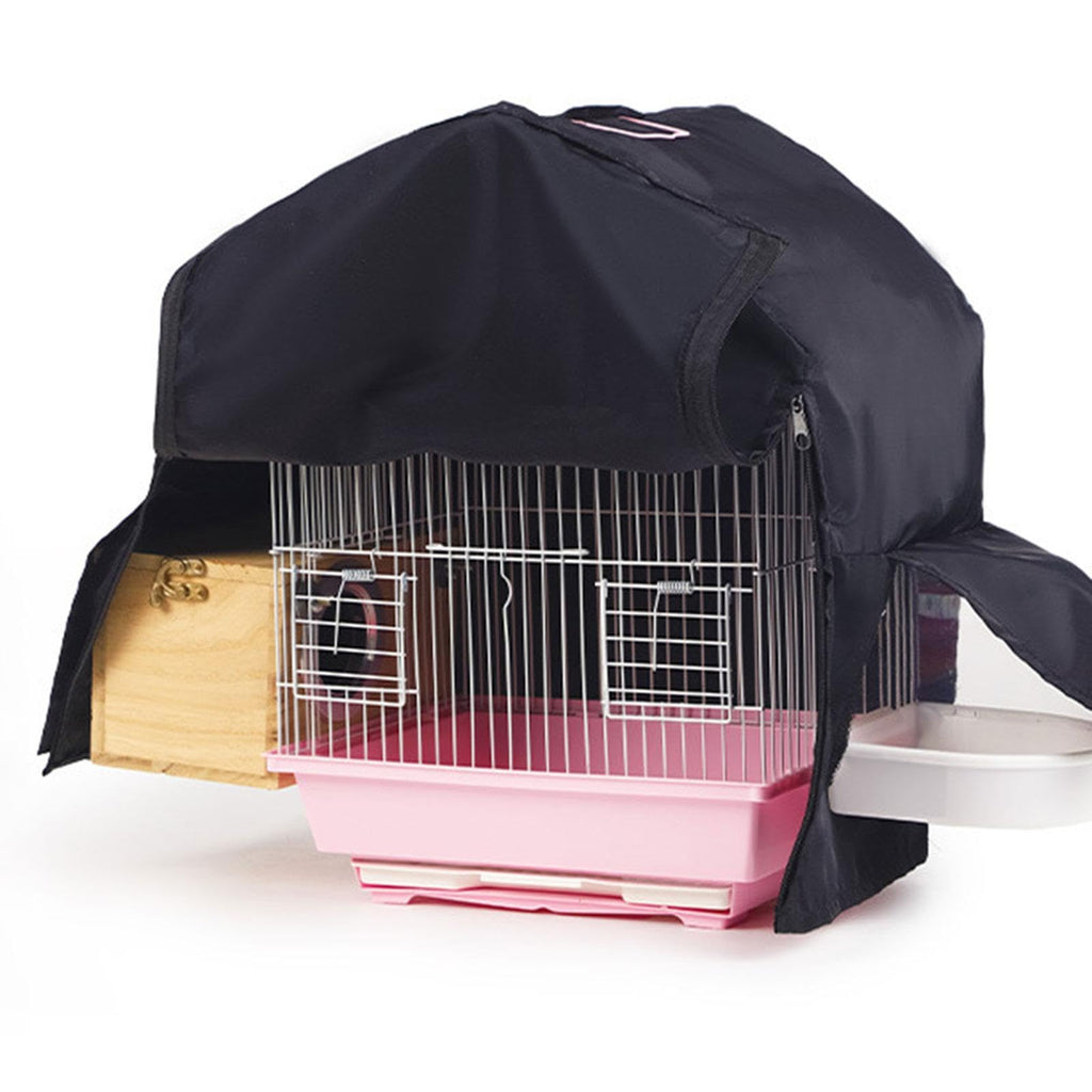 Leefasy Bird Cage Cover for Parakeets and Parrots, 11.61 x 8.66 x 15.75 in Blackout Night Cover with Zipper, Dustproof Privacy Shade for Square Cages