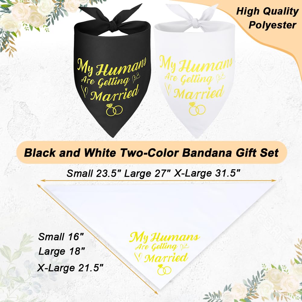 SZEE Wedding Decorations for Pets, 2 Pack My Humans are Getting Married Dog Bandanas, Engagement Party Decorations, Wedding or Engagement Gift for Couples, Dog Wedding Bandanas (Gold, S)