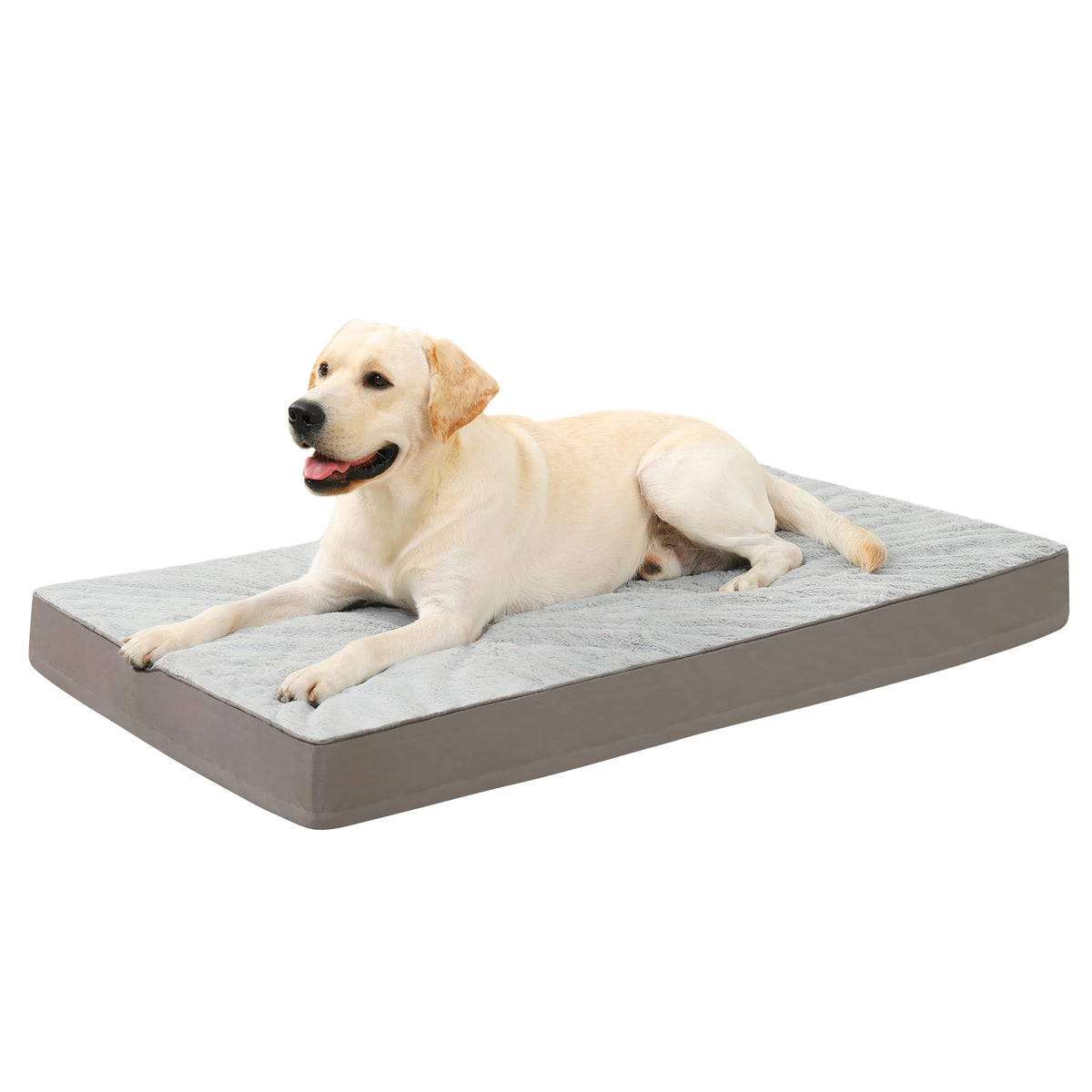 KSIIA Orthopedic Dog Bed for Large Dogs with Waterproof Lining, Khaki,35x22