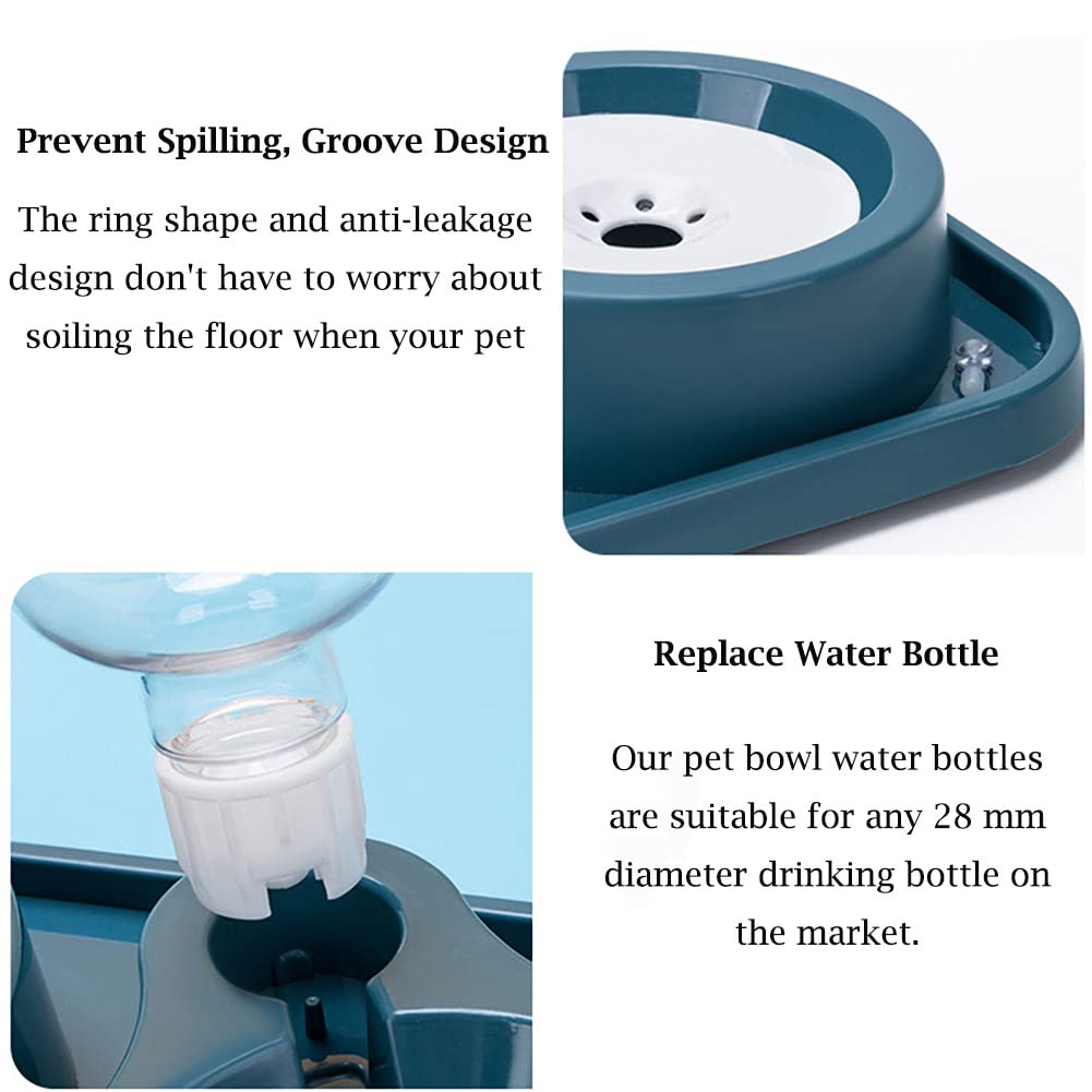 JiangYanus Double Dog Cat Bowls, No-Spill Pet Water and Food Bowl Set