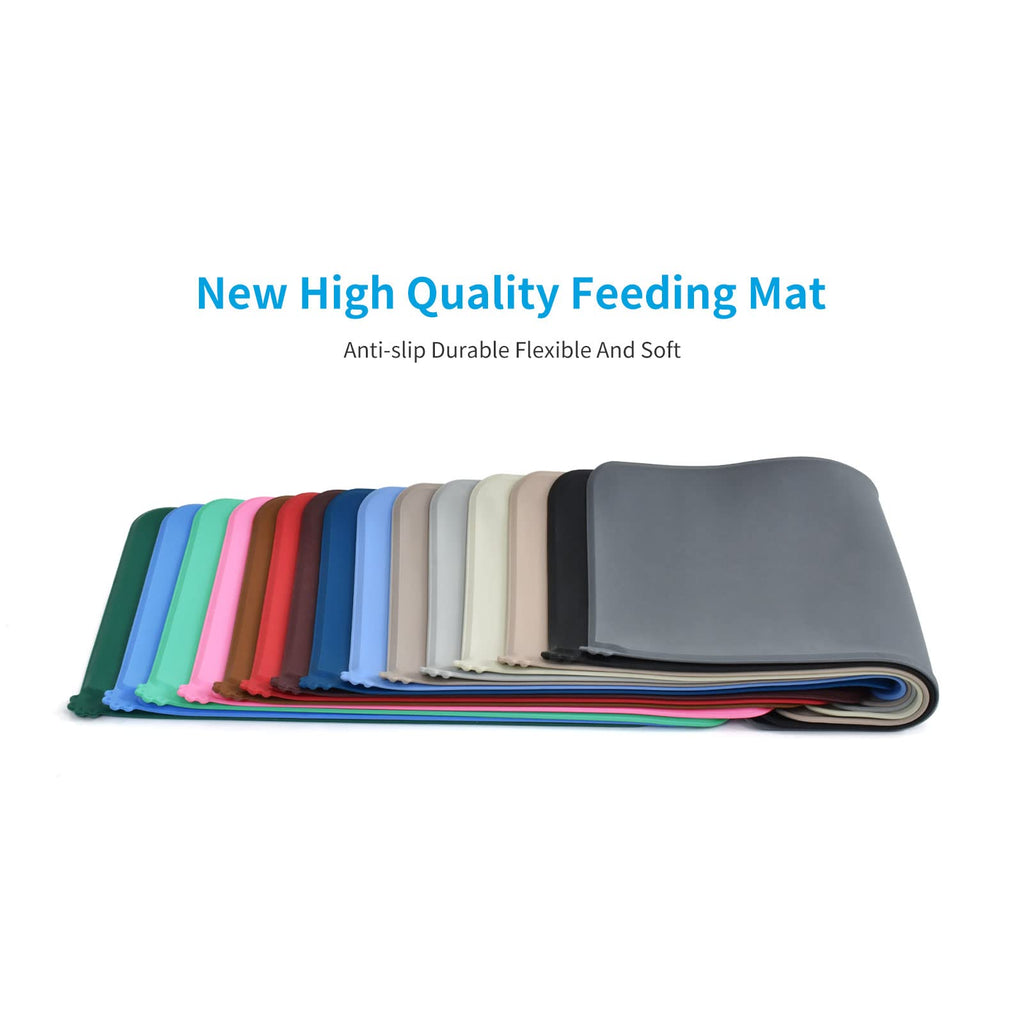 AUDWUD Waterproof Silicone Pet Feeding Mats,Anti-Slip Dog Food Bowl Pad