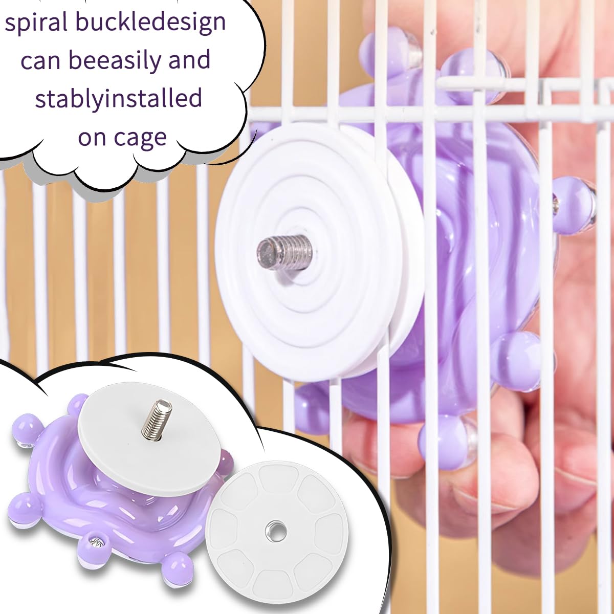 Lovebird Toys, Parakeet Toys for Conures, Small Bird Interactive Training Parrot Cage Bird Accessories, Budgie Toys, Cockatiel Toys,Conure Toys,Small Educational Fun Toy for Parakeets(Purple)