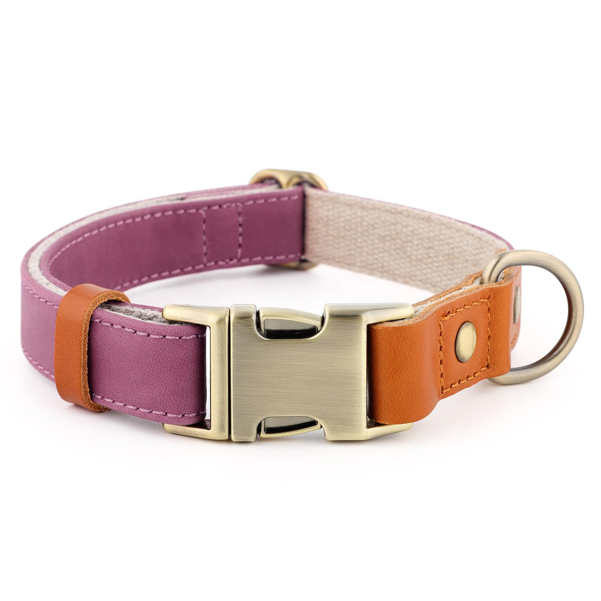 Plutus Pet Genuine Leather & Hemp Dog Collar, Adjustable, Gentle & Stylish