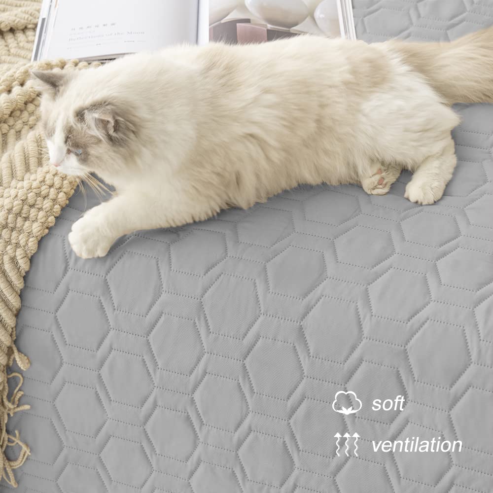 Tcksstex Waterproof and Non-Slip Dog Bed Cover and Pet Blanket Sofa Pet Bed Mat ，car Incontinence Mattress Protectors Furniture Couch Cover for Most Cats Dogs,Pets（30x70-Light Grey）