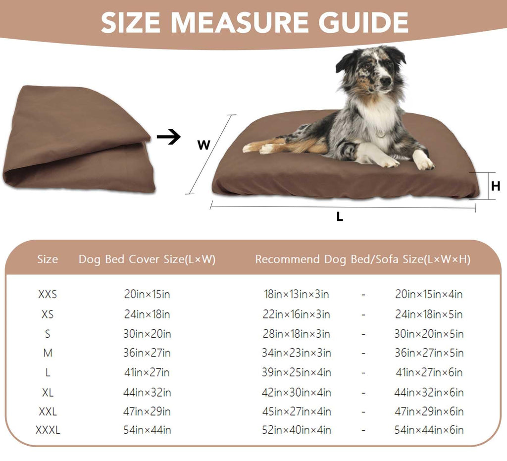 Dog Bed Cover Waterproof Replacement Machine Washable Covers for 24x18 Inch Dog Bed Heavy Duty Scratch Resistant Mattress Protector Pet Bed Cover Only Brown