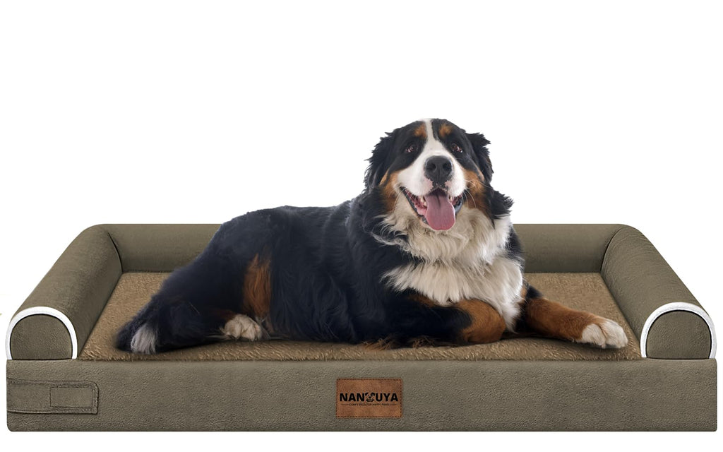 NANUYA Orthopedic Dog Bed for Jumbo Dogs, 53 x 42 Inch, Brown