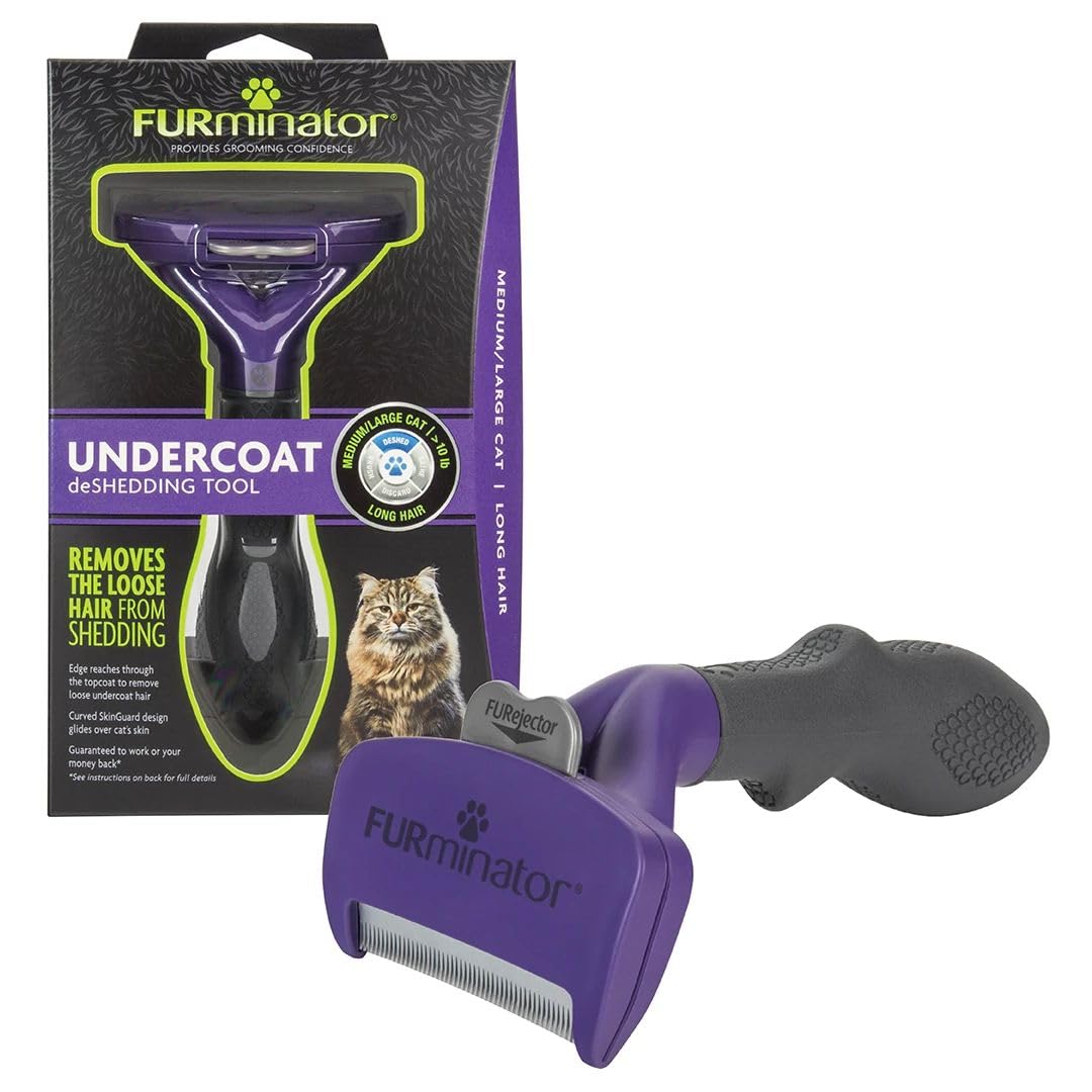 FURminator Medium to Large Cat deShedding Tool for Long Hair