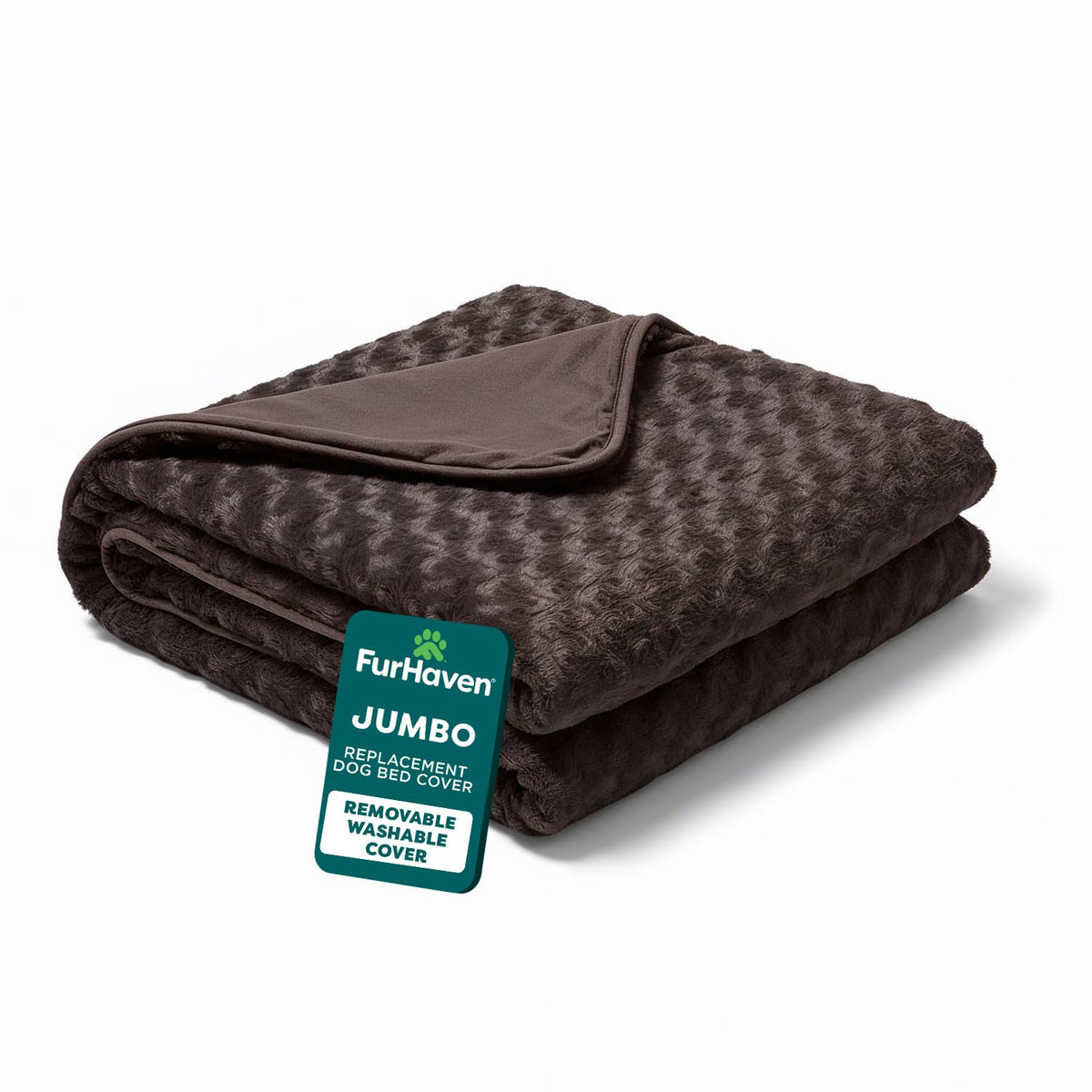 Furhaven Replacement Dog Bed Cover Ultra Plush Faux Fur & Suede Contour Luxe Lounger, Machine Washable - Gray, Large