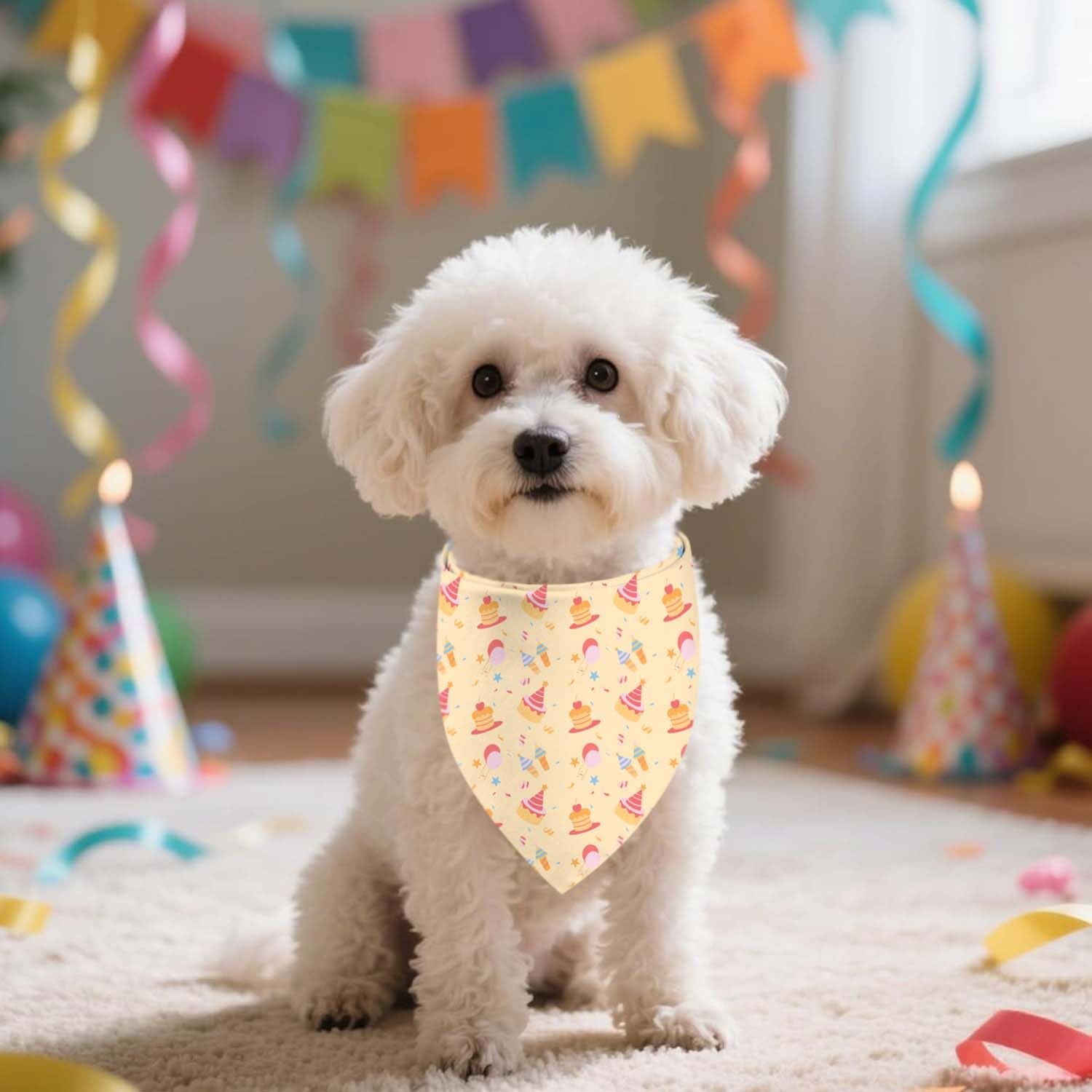 Birthday Dog Bandanas, Double Side Reversible Large Pet Scarves, Celebration Set, Adjustable Triangle Holiday Bandanas for Dogs Girl Boy Pets