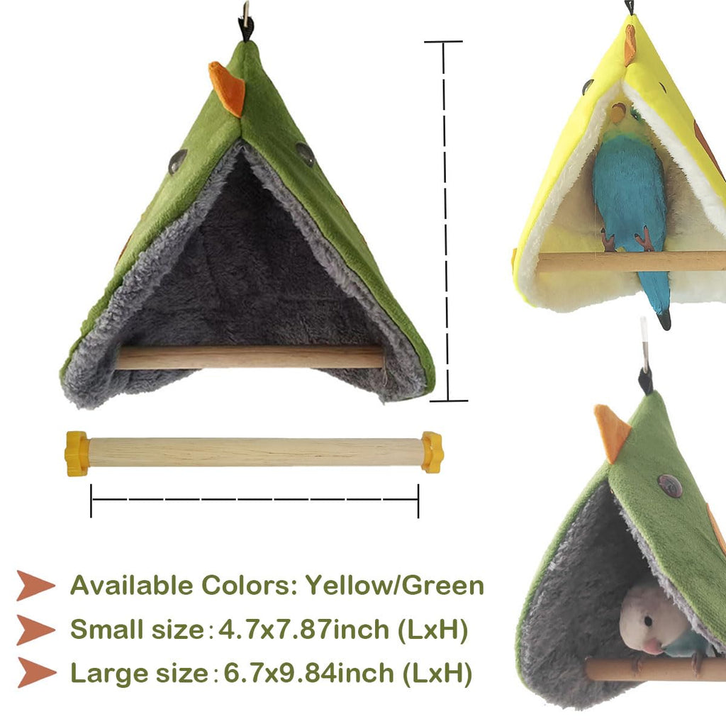 Paxikaka Bird Snuggle Tent - Hanging Sleeping Hut with Perches for Small Birds Parrot Parakeet Cockatiel Conure Budgie Finch Quaker