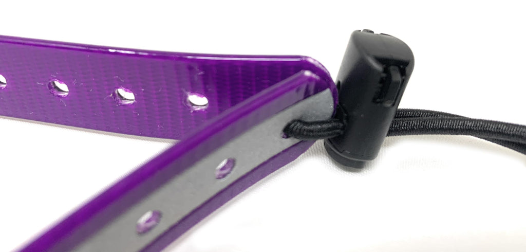 Replacement GPS eCollar with Adjustable Bungee, Multi-Hole Design, and Secure Toggle Closure for Small Dogs (Reflective Purple, Small Neck)