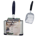 Vitisyao Full Metal Cat Litter Scoop with Holder, Stainless Steel Cat Litter Scooper Holder, Stainless-Steel Kitty Scoop Captures All Clumps, Heavy Duty Kitty Metal Scooper with Non-Slip Handle