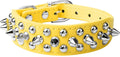 haoyueer Spiked Dog Collar Soft Pu Leather Mushrooms Rivet Spike Studded Puppy Adjustable Pet Collars for Small Breeds (XS, Yellow)