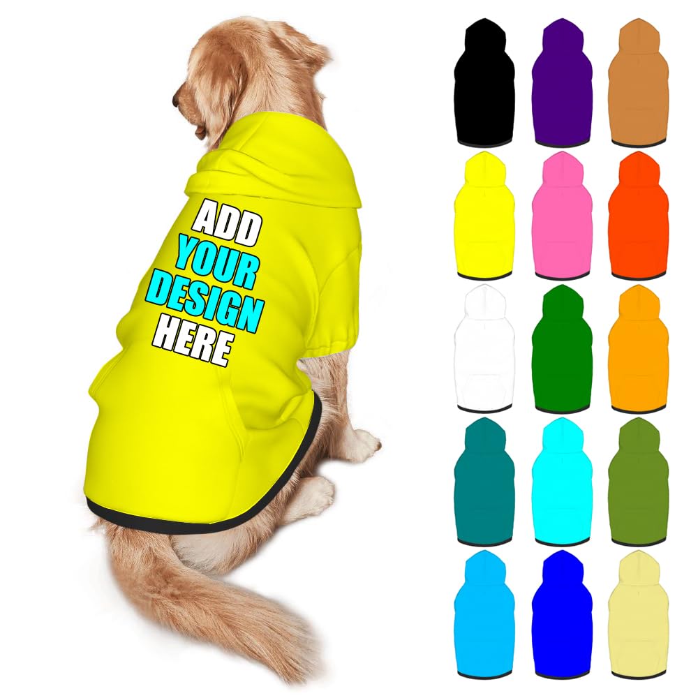 Mynvzrk Custom Dog Clothes with Photo Name Logo Personalized Dog Sweaters for Small Medium Large Dogs Breathable Warm, Navy, XL